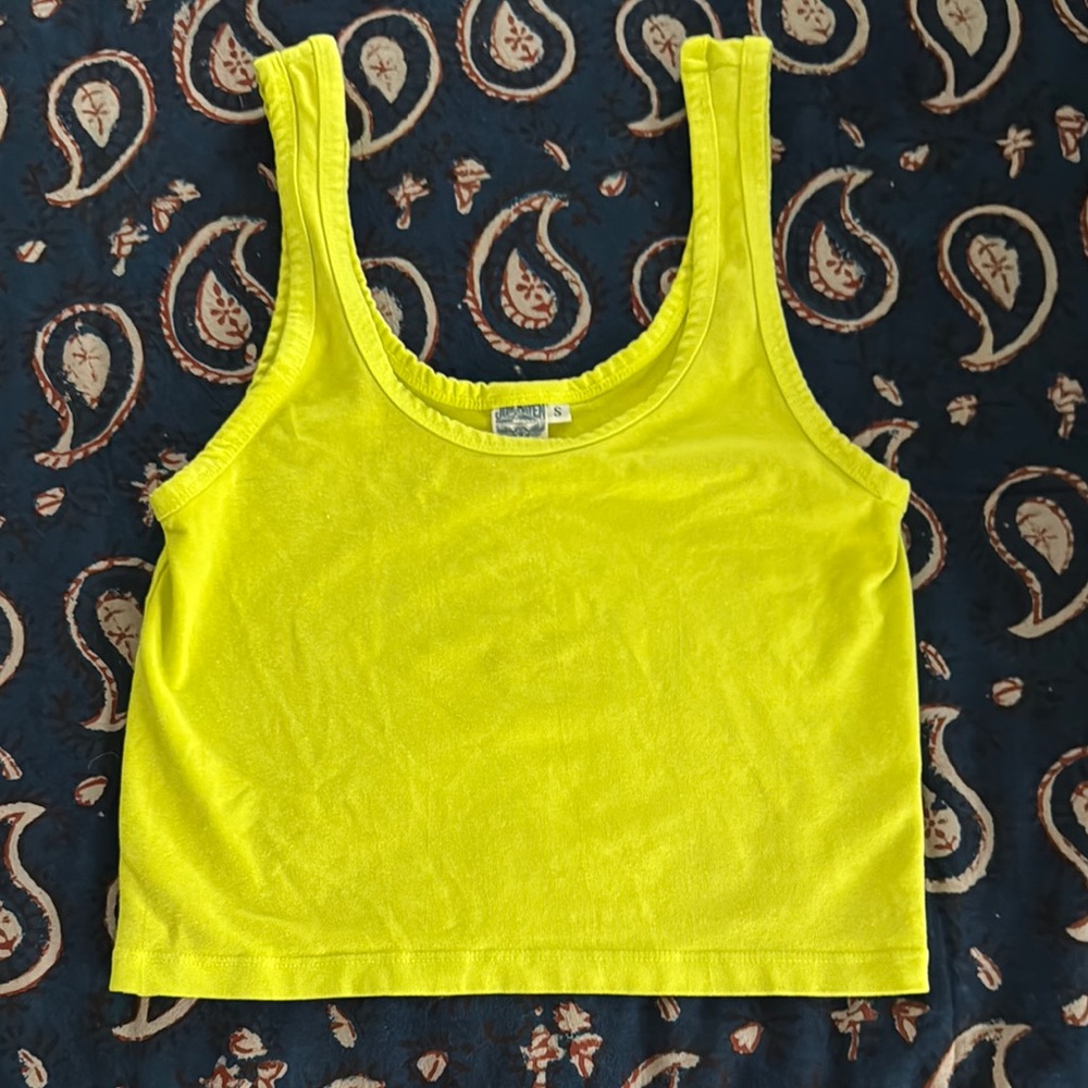 Jungmaven Yellow Sleeveless Crop Tank Top